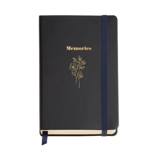 Dnevnik Miquelrius British Bouquet 90x140mm 100g čist crni s zlatnim natpisom MR8240-0