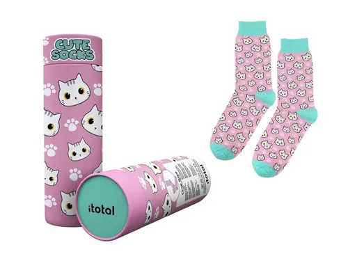 Čarape iTotal Cats bijele XL2824-0