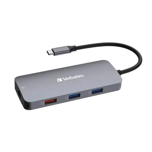 Hub Verbatim CMH-09 #32152 USB-C Pro, 9 priključaka, HDMI/RJ45/2x USB-C/USB-A 3.2 Gen2/2x USB-A 3.2 Gen1/SD/microSD-0