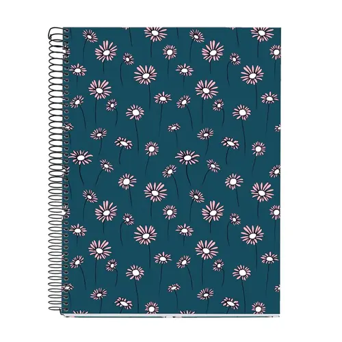 Kolegij blok Miquelrius A4 70g 120L spiralni crte blue daisies MR46818-0