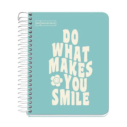 Kolegij blok Miquelrius A6 90g 100L spiralni crte Messages rigid cardboard sky blue MR4279-0