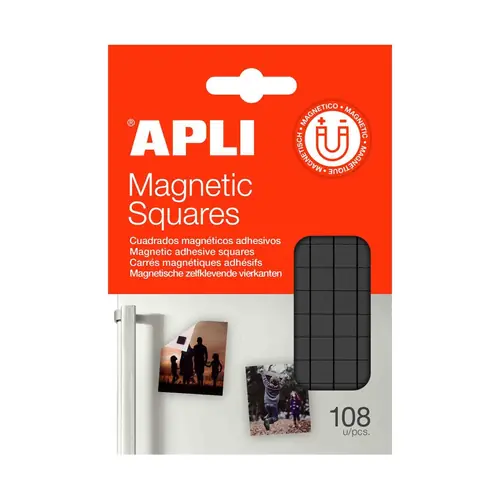 Magnetic adhesive squares Apli black 19818-0
