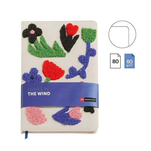Notes Miquelrius Leaves in the wind A5 80g towel effect pure beige MR8252-1