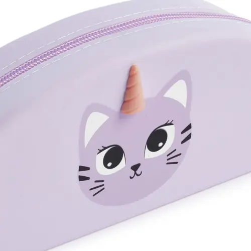 Pencil case Miquelrius Back2Fun silicone cat purple MR16582-2