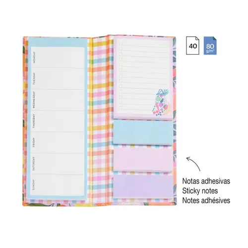 Weekly planner with sticky notes Miquelrius Happy fruits food shopping list MR7498-1