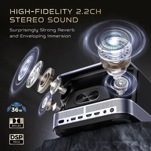 Projektor Vankyo Aurzen BOOM 3 - FHD 1080P, 500 ANSI, Smart OS, Dolby Audio-4
