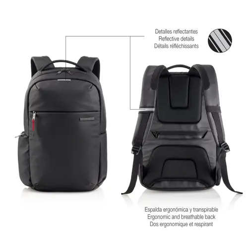 Backpack for laptop Miquelrius black M 38x46x13cm MR16980-1