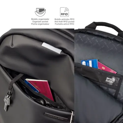 Backpack for laptop Miquelrius black M 38x46x13cm MR16980-6