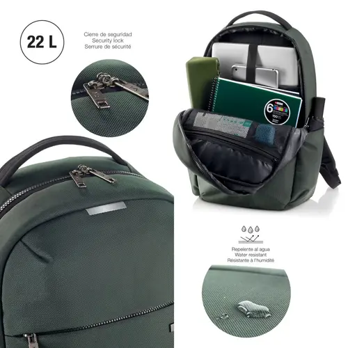 Backpack for laptop Miquelrius green M 38x46x13cm MR16981-2