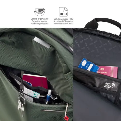Backpack for laptop Miquelrius green M 38x46x13cm MR16981-6