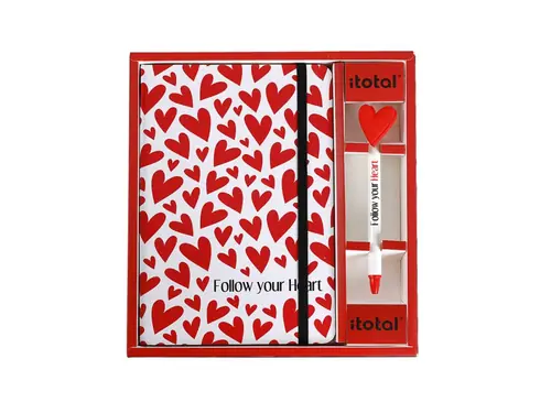 Ballpoint pen and notebook set iTotal Follow your heart XL1831B-0