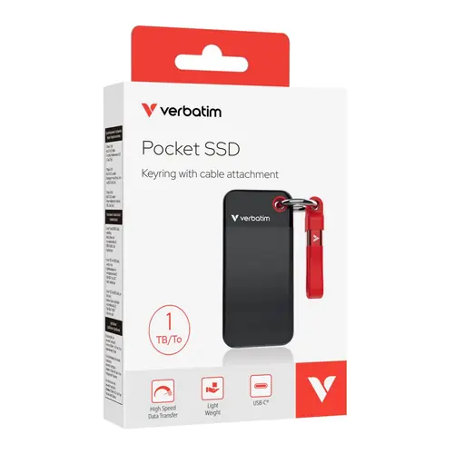 SSD Pocket Verbatim #32192 1TB 3.2 Gen2, USB-C, crno/crveni-1