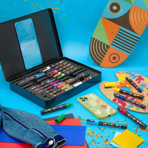 Marker Uni gift set Posca u metalnoj kutiji (mix pc-1m/ pc-3m/pc-5m) pop colours 20/1 302422187-3