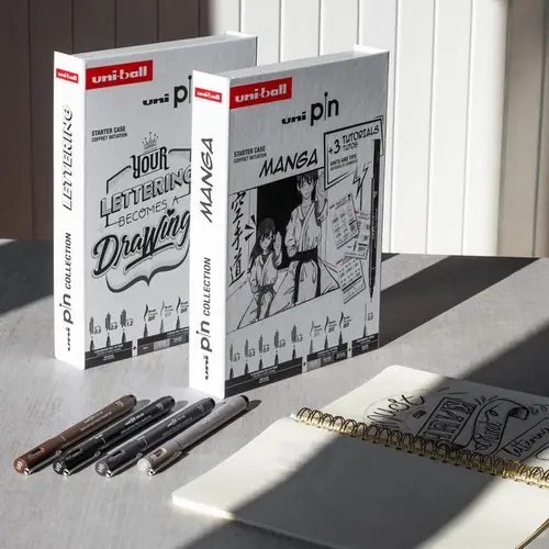 Marker Uni pin gift set Manga s tutorijalom + tehnička olovka M5-228 0,5 mm u kutiji 8/1 302422029-4