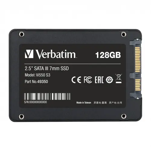 SSD Verbatim 128Gb vi550 sata III 2.5”, r560/w535Mbs, 49350-2