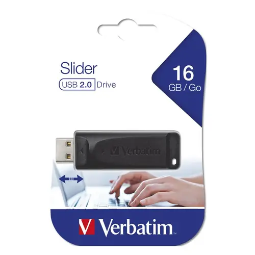USB stick Verbatim 2.0 #98696 16Gb storengo slider black-0