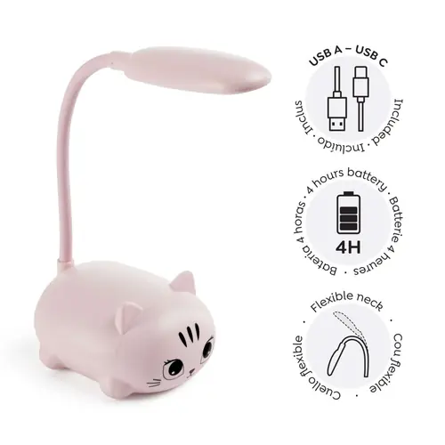 Lampa LED Miquelrius Back2Fun mačka roza MR13336-4