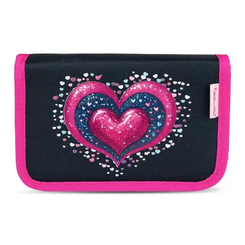 Pencil case Belmil full dark pinky heart 335-72/130-0