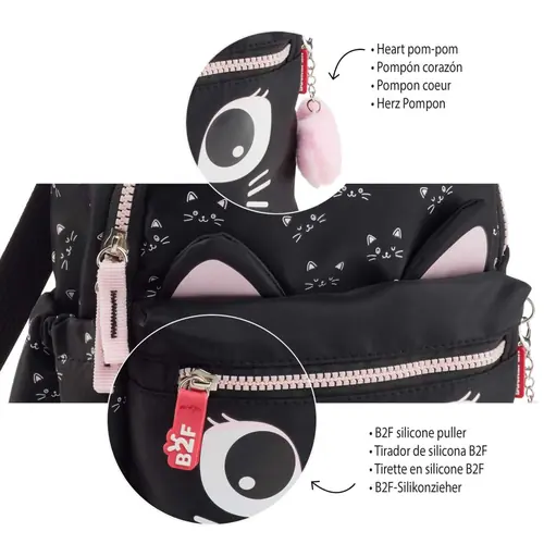 Ruksak mini Miquelrius Back2Fun 2 odjeljka kitten crni 5L MR19364-2