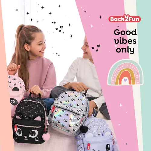 Ruksak mini Miquelrius Back2Fun 2 odjeljka kitten crni 5L MR19364-5