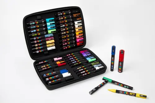 Marker Uni gift set Posca Art case u gumiranoj pernici (mix pc-1m/ pc-3m/pc-5m/pc-8k) 40/1 302422304-2