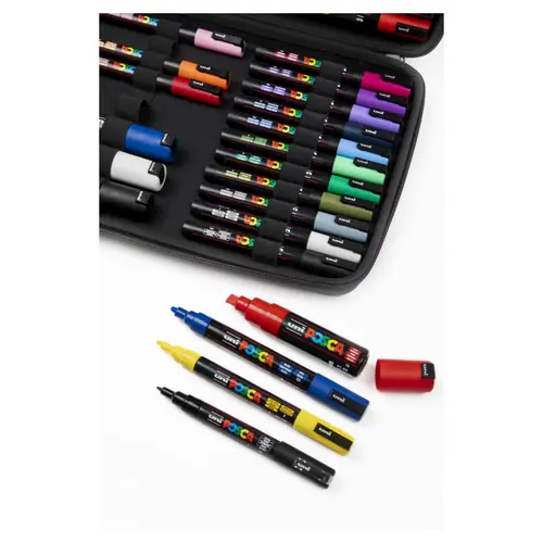 Marker Uni gift set Posca Art case u gumiranoj pernici (mix pc-1m/ pc-3m/pc-5m/pc-8k) 40/1 302422304-3