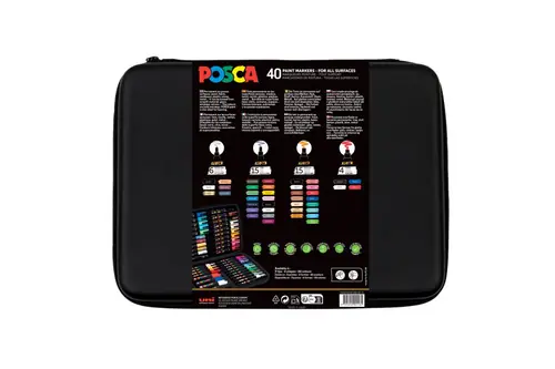 Marker Uni gift set Posca Art case u gumiranoj pernici (mix pc-1m/ pc-3m/pc-5m/pc-8k) 40/1 302422304-4