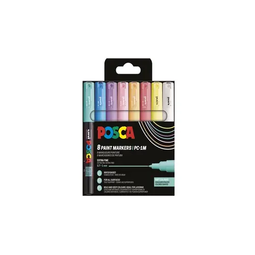 Uni pak marker Posca pc-1m pastelne boje 8/1 plastic free pakiranje-0