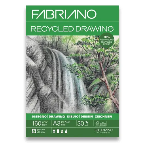 Blok Fabriano reciklirani 29,7x42 (A3) 160g 30L ljepljeni top side 19100758-0