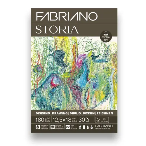 Blok Fabriano Storia 12,5x18 180g 30L ljepljeni top side 19100731-0