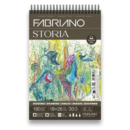 Blok Fabriano Storia 18x26 180g 30L spiralni top side 19100736-0