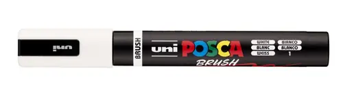 Marker Uni pc-5br brush Posca white-1