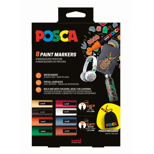 Marker Uni gift set Posca pc-5m (poklon Posca platnena vrećica) POUCH 8-02 8/1 302422411-0