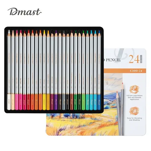 Umjetnički set Deli Dmast akvarelne olovke 4,0mm 24 kom u metalnoj kutiji EC300-24-0