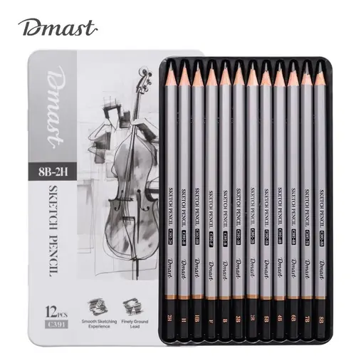 Umjetnički set Deli Dmast grafitne olovke 2,0–3,5mm 12 kom u kutiji EC391-0
