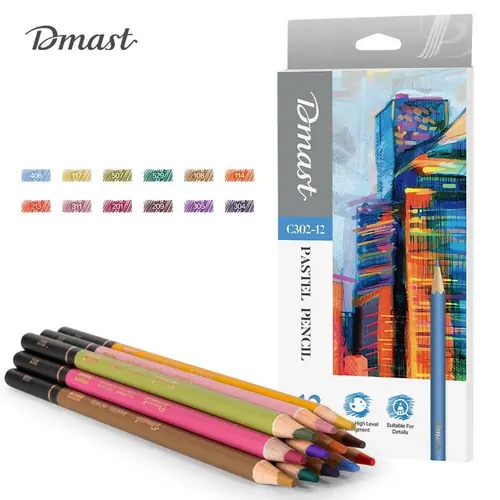 Umjetnički set Deli Dmast pastelne olovke 4,0mm 12 kom u kutiji EC302-12-0