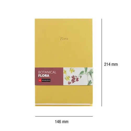 Notes Miquelrius A5 Botanical Flora Mustard tkanina 80L 80g/m2 crte MR8318-3