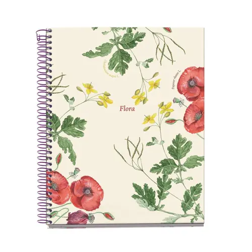 Notebook Miquelrius A5 Botanical Flora Papaver 100L 70g/m2 squared MR4423-0