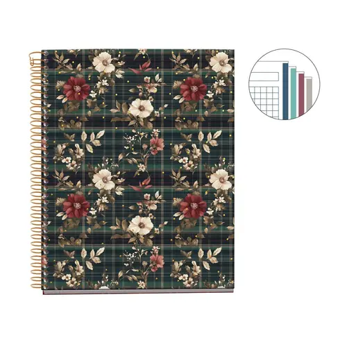 Notebook Miquelrius A5 Highland Days Poppies 100L 70g/m2 squared MR4414-1