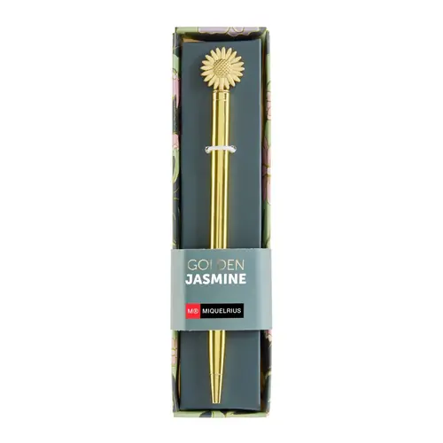 Ballpoint pen Miquelrius Golden Jazmine metal blue ink Daisy MR12049-0