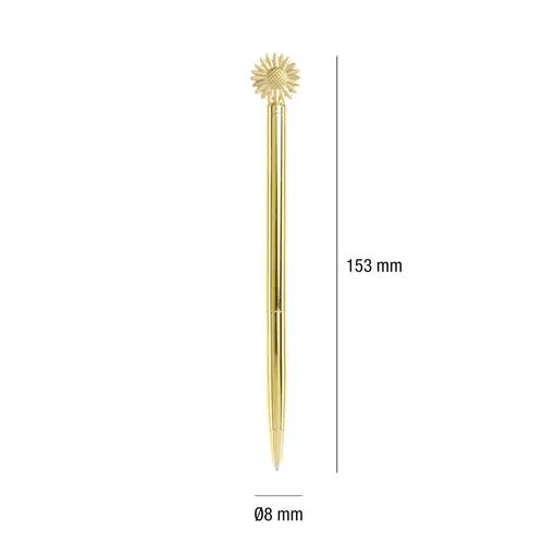 Ballpoint pen Miquelrius Golden Jazmine metal blue ink Daisy MR12049-2