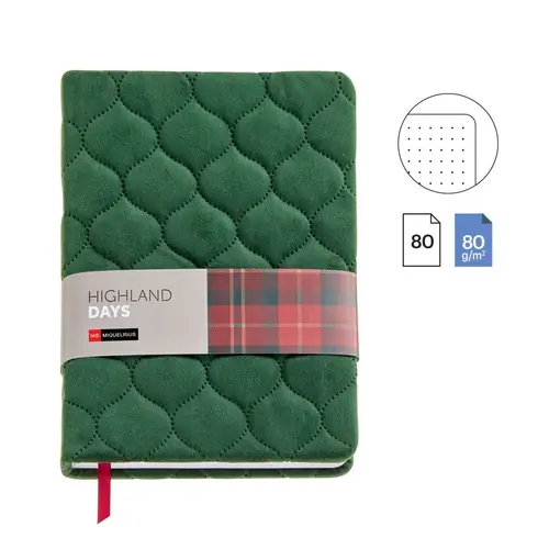 Notes Miquelrius A5 Highland Days padded green 80 sheets 80g/m2 dotted MR8294-3