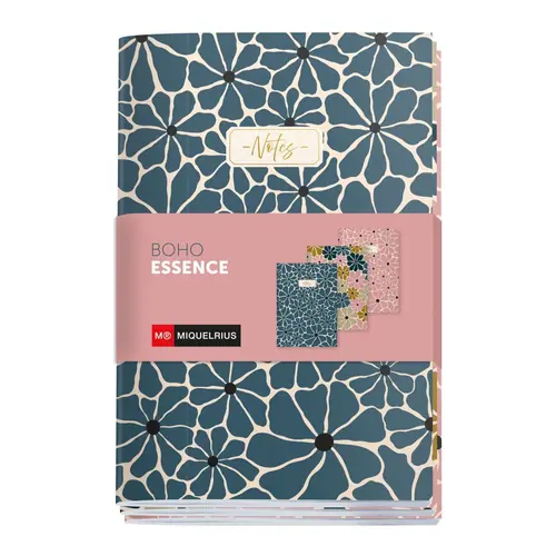 Set of notebooks Miquelrius A6 Boho Essence Stitched 80L 80g/m2 plain 3/1 MR8304-0