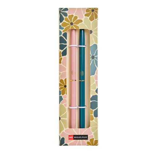 Set of ballpoint pens Miquelrius Boho Essence metal blue ink Pink and Blue 2/1 MR12048-0