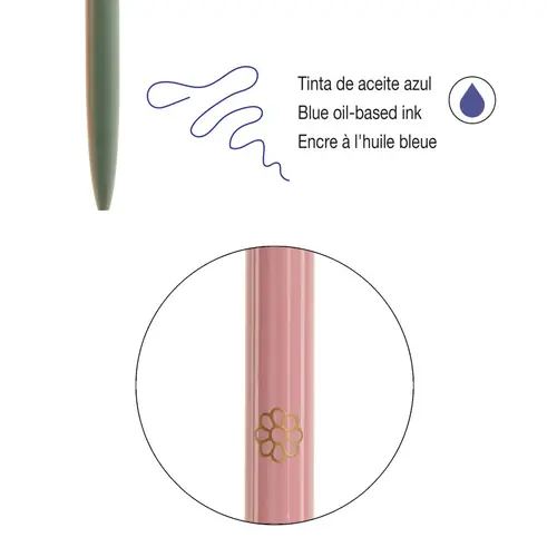 Set of ballpoint pens Miquelrius Boho Essence metal blue ink Pink and Blue 2/1 MR12048-3