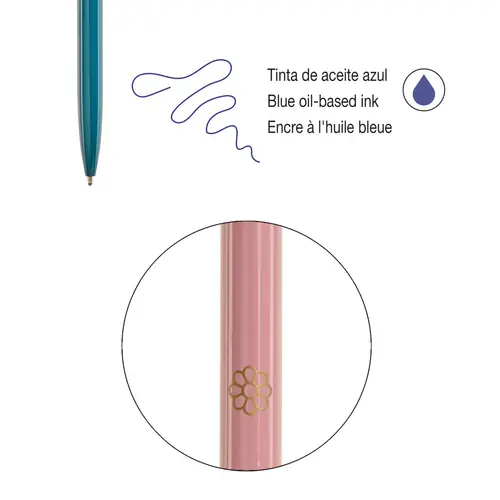Set of ballpoint pens Miquelrius Boho Essence metal blue ink Pink and Blue 2/1 MR12048-4