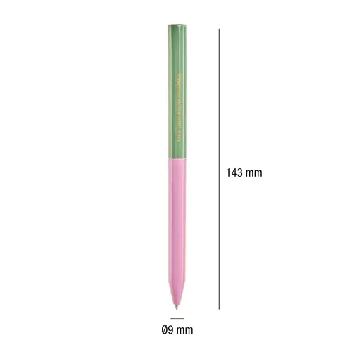 Set of ballpoint pens Miquelrius Golden Jazmine metal blue ink Pink-Green and Blue-Orange 2/1 MR12050-3