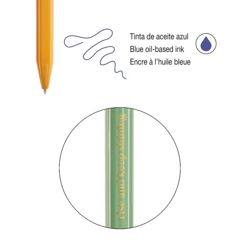 Set of ballpoint pens Miquelrius Golden Jazmine metal blue ink Pink-Green and Blue-Orange 2/1 MR12050-4