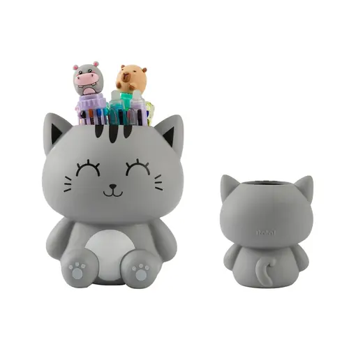 Pencil Cup iTotal Cat grey 3D XL3015-0