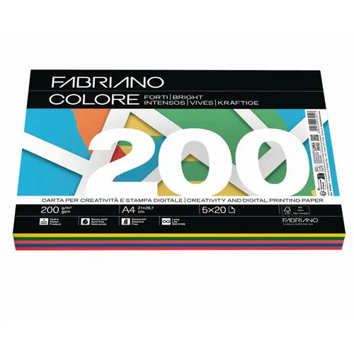 Papir Fabriano Colore A4/200g miješani tamni 100L 19100817-0